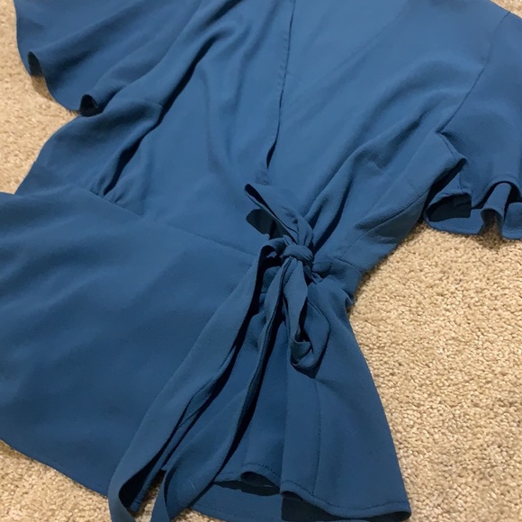 Blue Tie Wrap Shirt - Picture 2 of 4
